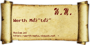 Werth Máté névjegykártya